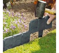 5/10/30 pièces Bordure de jardin en plastique à texture de pierre grise - Clôture décorative pour cour, pelouse et balcon, parfaite pour les plates-bandes et les bordures de paysage, facile à installe