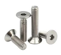 5/10/50pcs M1.6 M2 M3 304 A2 en acier inoxydable, tête à six pans creux, vis boulon Allen fraisée plate DIN7991
