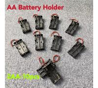 5-10 pièces AA batterie mallette de rangement support boîte de rangement multi-usages bricolage AA support de batterie LR6 conteneur avec câbles de plomb 2AA-10PCS