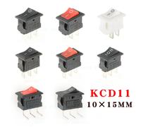 5/10 pièces KCD11 interrupteur à bascule 10*15mm Mini bouton poussoir marche-arrêt/ON-OFF-ON 2 broches/3 broches 3A 250VAC/6A 125VAC 10x15mm 2Pin Red