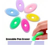 5/10 pièces Stylo effaçable de couleur aléatoire avec gomme spéciale, convient pour stylo neutre thermique effaçable, correction d'écriture au stylo plume, pratique des devoirs d'étudiant, modificatio