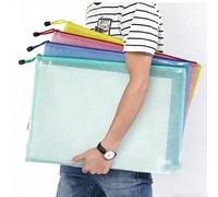 5/10 pièces Super grands sacs à fermeture éclair imperméables à grille - A3/A4/A5 Transparent, durable. Organisateurs de documents pour étudiants et professionnels, idéal pour le stockage de papiers e