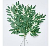 5/10 pièces Tiges de verdure artificielle italienne Ruscus 50 cm Fausses tiges de feuilles de saule Feuillage vert artificiel pour bouquet de mariage, arche, guirlande, centre de table, vase, décorati