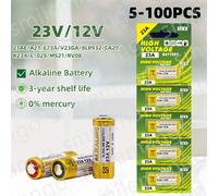 5-100 pièces A23 23A 12V pile alcaline 23GA A23S E23A EL12 MN21 V23GA GP23A MS21 LRV08 pour sonnette télécommande jouet électrique 80PCS