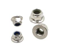 5/10pc Noir Blanc En Acier Au Carbone/Acier Inoxydable Bride Hexagonale Nylon Écrou De Verrouillage Autobloquant Nylock Contre-écrou M3 M4 M5 M6 M8 M10 M12(Nickel Plated,M3 10pcs)