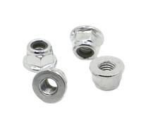 5/10pc Noir Blanc En Acier Au Carbone/Acier Inoxydable Bride Hexagonale Nylon Écrou De Verrouillage Autobloquant Nylock Contre-écrou M3 M4 M5 M6 M8 M10 M12(White Carbon Steel,M8 5pcs)