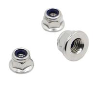 5/10pc Noir Blanc En Acier Au Carbone/Acier Inoxydable Bride Hexagonale Nylon Écrou De Verrouillage Autobloquant Nylock Contre-écrou M3 M4 M5 M6 M8 M10 M12(304 Stainless Steel,M4 10pcs)