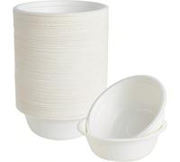 5/25/50/100 pièces Bols en papier jetables de 350 ml, fabriqués en fibre de canne à sucre naturelle, compostables, micro-ondables. Convient pour le lait, les céréales, les noix, le pop-corn, les colla