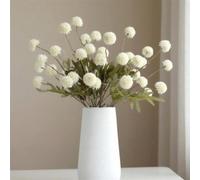 5/3 pièces Chrysanthème artificiel, Chrysanthème en velours de soie, Chrysanthème blanc d'automne artificiel, Fleur décorative artificielle de pissenlit, Tige de petit chrysanthème artificiel, Fleurs 