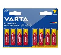 Varta 4706101428 Pile Alcaline Max Life (Max Tech) Longlife Max, Style AA LR6, Paquet de 5 + 3 Batteries - Conception peut Varier, Pack d’économies, Promotionnel