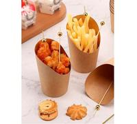 5/30 pièces Gobelets inclinés en papier kraft épais, convenant pour les gaufres aux œufs. Conteneur cylindrique, parfait pour les gobelets de frites, les gobelets de glace, les boîtes d'emballage de p