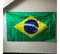 5,5"X8,2" Petit drapeau national brésilien portatif, 20 pièces/set Drapeau brésilien sur corde de 20 pieds, Drapeau brésilien à suspendre à la fenêtre, Convient pour le football, la décoration de jard