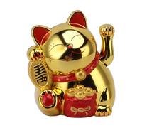 5.5in Lucky Cat Waving Arm Set, Electric Cute Waving Cat Waving Arm for Fortune Money and Good Luck Fortune Cat Statue Décorations pour Décorer le Bureau de Caisse de la Réception (MLY11020-4 Or)