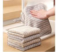 5/8 pièces Chiffons de nettoyage à rayures de couleurs aléatoires, Chiffons de cuisine en microfibre avec boucle de suspension, Serviettes de nettoyage de cuisine réutilisables et lavables, Éliminatio
