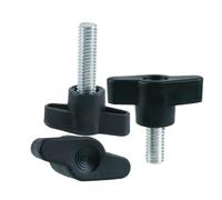 5 à 10 vis à oreilles en nylon M4 M5 M6 M8, tête en plastique type S, poignée en bakélite, vis à molette papillon.(12mm,M5 5pcs)