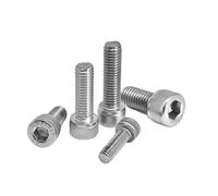 5 à 100 vis à tête hexagonale creuse en acier inoxydable DIN912 A2 304, grade 12.9, acier au carbone noir, M1.6, M2, M2.5, M3, M4, M5, M6, M8(304 Stainless Steel,6mm,M4 (30pcs))