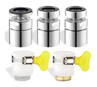 5 aérateurs de robinet, CNYMANY 20 mm 22 mm 24 mm rotatif à 360 ° aérateur d'évier de cuisine et adaptateur de robinet universel, embout de pulvérisation grand angle, extension de robinet pour salle