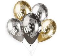 5 ballons bio shiny nombre 30 33cm multicolore - gemar 349405 Multicolore G
