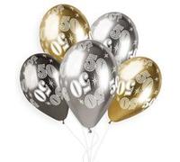 5 ballons bio shiny nombre 50 33cm multicolore - gemar 349429 Multicolore G