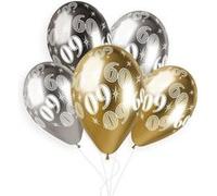 5 ballons bio shiny nombre 60 33cm multicolore - gemar 349436 Multicolore G