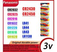 5 batteries originales Panasonic CR2032 CR2025 CR2016 Batteria CR1632 CR1220 CR1616 CR1620 CR2450 CR2430 LR41 LR1130 LR43 LR44