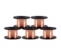 5 Bobines Fil Cuivre Émaillé 0.1mm12m/rouleau (Classe 180°C) Pour Soudure Directe sans Dénudage Compatible Réparation Électronique/DIY