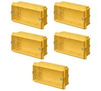 5 boîtes de 504 encastrées murales, 4 modules/places, pour maçonnerie, 118 x 70 x 48 mm, en technopolymère haute résistance, boîte électrique universelle pour série civile, jaune