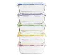 5 boîtes rectangulaires batch cooking - PKV-5SRB - PEBBLY