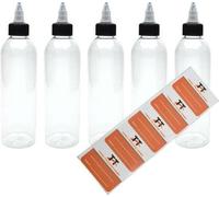 5 bouteilles en PET de 250 ml avec bouchon à vis