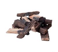 5 Bûches Décoratives pour Poêle Bioéthanol - Faux pour bois Réaliste en Céramique Résistant à la Chaleur pour Cheminée pour gaz Électrique - Décoration Salon Naturelle