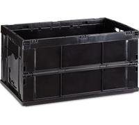 5 caisses de transport professionnelles, caisses pliantes robustes, usage professionnel, plastique haut de gamme, qualité supérieure, 60 litres, noir