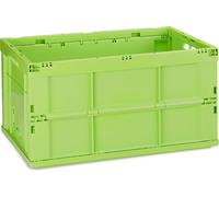 5 caisses de transport professionnelles, caisses pliantes robustes, usage professionnel, plastique haut de gamme, qualité supérieure, 60 litres, vert