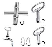 5 arré Vidange Set, FORMVERSITY Clé Robinet Clé à Radiateur, Clé Universelle 4 Voies Avec reuse Carrée Compteur Eau, 4 Voies arrée roisée Multifonction pour Compteurs Gaz, Eau