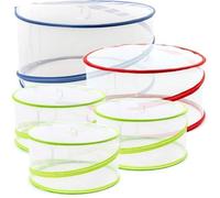 5 Couverture Nourriture Maille Pop-Up, Cloche Alimentaire Pliable - 3 Tailles (1 Grand, 1 Moyen, 3 Petits) - Anti-Mouche, Solide,