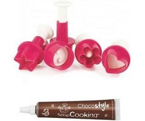 5 découpoirs pâte à sucre + 1 Stylo chocolat - ScrapCooking Multicolore G