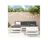 5-delige Loungeset met kussens massief hout wit3186061