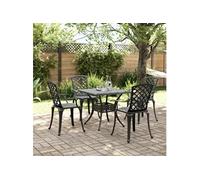 vidaXL Ensemble de jardin 5 pièces noir fonte d'aluminium