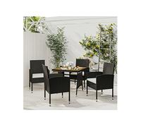 5-delige Tuinset poly rattan zwart3120090