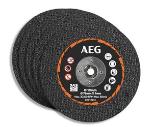 5 disques à tronçonner abrasifs AEG - 76mm - AAKMMMC05