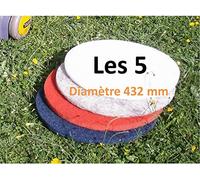 5 disques pads diamètre 432 mm monobrosse ou autolaveuse (marron)