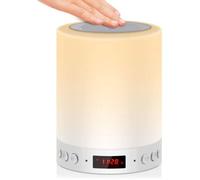 5 EN 1 Lampe de Chevet Tacile Rechargeable Portable, Veilleuse LED Lampe de Table Enfant Enceinte Bluetooth Musique USB Radio Réve