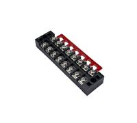 5 Ensembles 8p Double à 8 25a 600vac, Bornier Positions, Rangée | Acier et Plastique, Vis Robustes, Capot Transparent, Bornes Isolées, Format Standard 2508, Noir