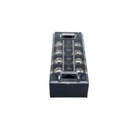 5 Ensembles Bornier 4p à Vis Double Rangée 25a | Plastique et Acier, Capot Transparent Clipsable, Quatre Positions Isolées, Entraxes de 12mm, pour Tableaux et Bateaux