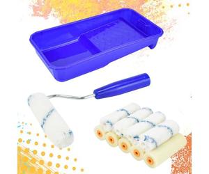 5 Éponges de 4"", 5 Têtes de Brosse de 4"" 1 Bac à Peinture Mini Rouleau Mousse Petit Rouleau Peinture Petit Rouleau Peinture Mousse