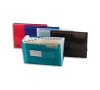 5 Etoiles 32114 Trieur en plastique avec 13 compartiments et pochettes pour cartes de visite Transparent