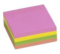 5 Etoiles Bloc Cube 400 Feuilles Notes Repositionnables Coloris Assortis Pastels 76x76 Mm Fluo