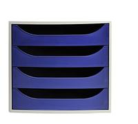 5 ETOILES Module de classement ECO gris et 4 tiroirs bleus - Polystyrène - 28,4 x 23,4 x 34,8 cm