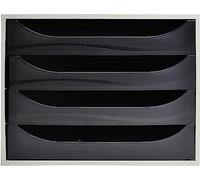 5 ETOILES Module de classement ECO gris et 4 tiroirs noirs - Polystyrène - 28,4 x 23,4 x 34,8 cm