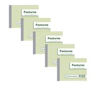 5 facturiers - Dupli - Autocopiants - 10,5x13,5cm - 50 feuilles - Exacompta - 13274E