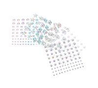 5 Feuilles Boucles D'oreilles Autocollantes pour Filles, Strass | Acrylique, Formes Variées pour Ongles et Fêtes, Application Facile et Retrait Simple, Style Ludique